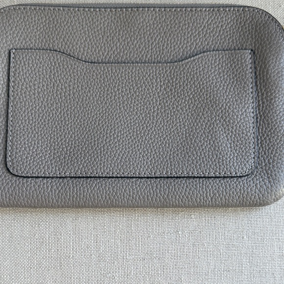 Tory Burch Taupe Wristlet with Logo